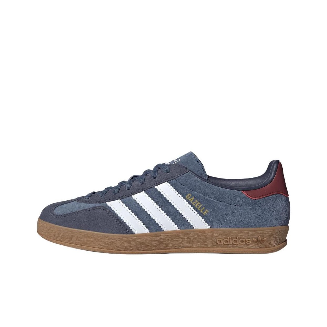 Adidas Shoes Gazelle - アディダス オリジナルス ガゼル インドア JI3522 合成皮革と牛革を使用したローカットのスケートボードシューズ、男女兼用、ブルー。