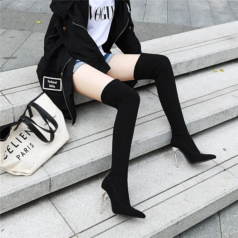 女性用ヒョウオーバーニーソックスブーツ、先のとがったつま先、 - No Show Sock Women のレビューと価格