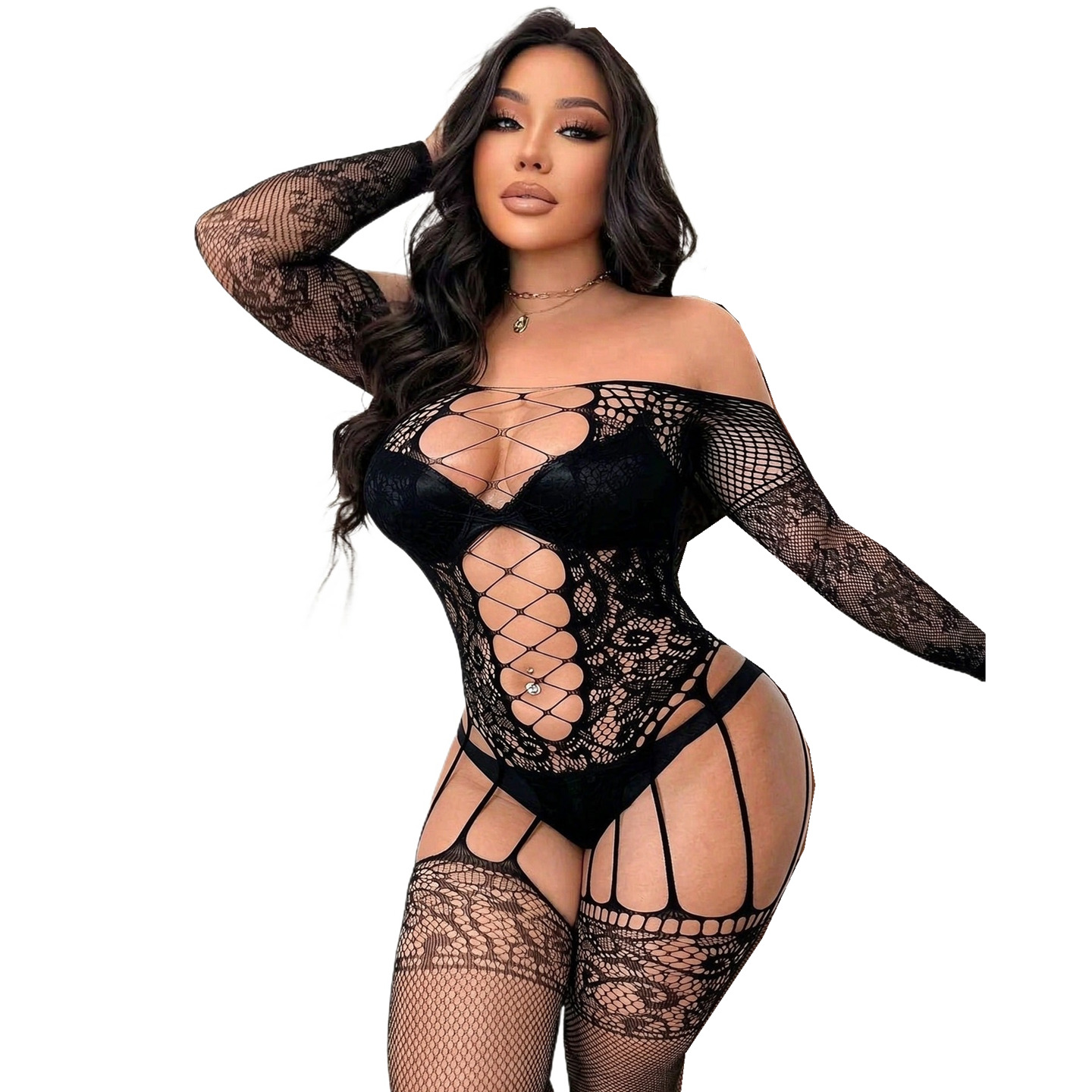 フィッシュネット全身ストッキング ファッションボディスーツ  - Fishnet Stocking Women のレビューと価格